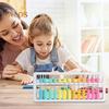 Kids Abacus Toy with Reset Button 13 Columns Preschool Math Counting Learning Toy Multi-Color Beads Calculator Students Math Manipulatives Toddlers