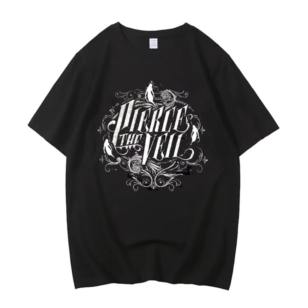 Футболка Pierce The Veil Женская Футболка Группы С Коротким Рукавом Хлопок Черная Унисекс Футболка Мужская Летняя С Круглым Вырезом