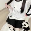 Kawaii милые лоскутные футболки женские японские модные Y2k Harajuku свободные футболки с милым котом и мультяшным принтом топы мягкие для девочек