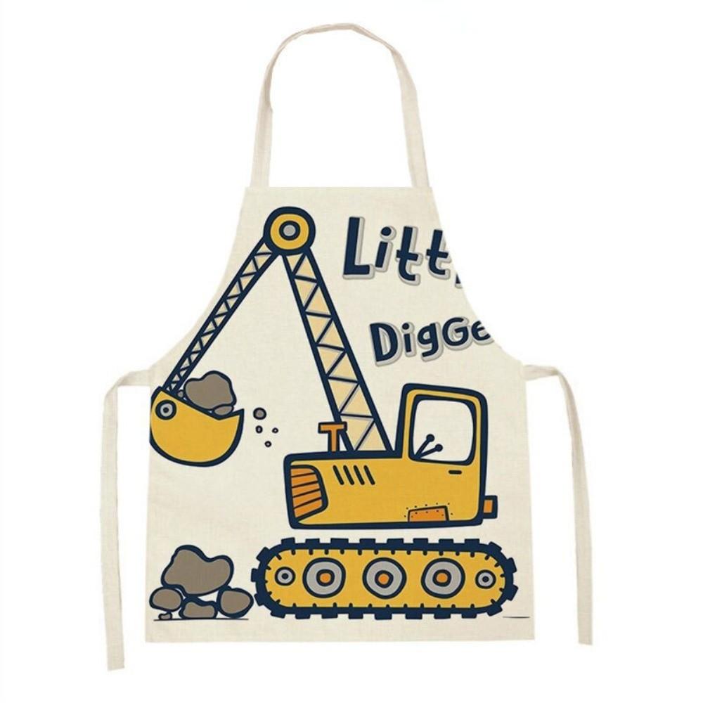 Car Pattern Painting Apron Vehicle Theme Cleaning Clothes New Children's Apron Home Use