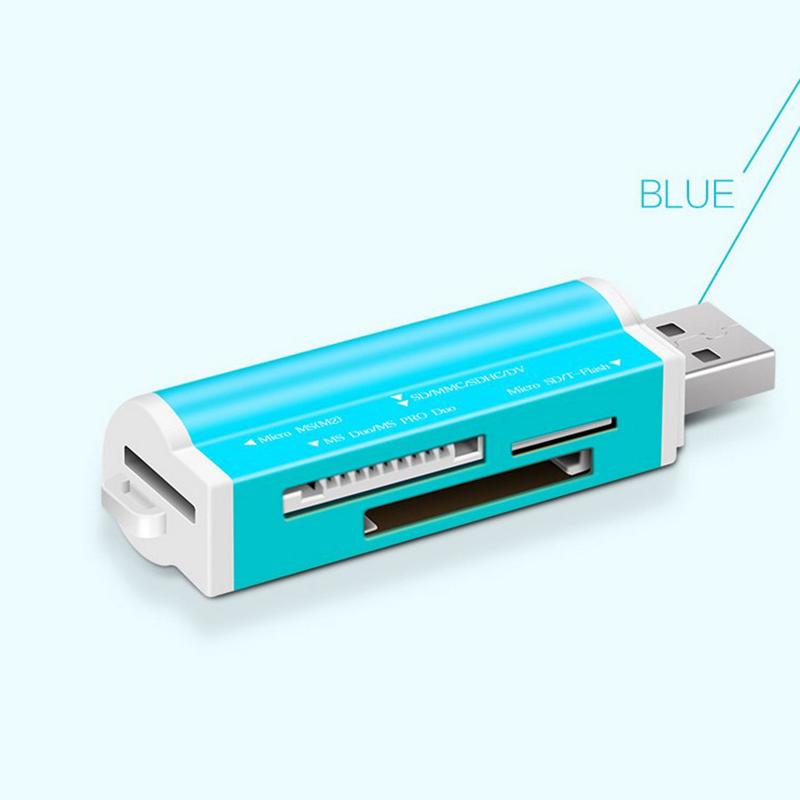 Высокоскоростной многофункциональный USB 2.0 универсальный считыватель карт памяти для T-Flash Mmc Sdhc Ms Pro Duo Tf M2 Memory Stick
