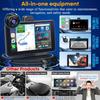 7-дюймовый экран CarPlay с камерой 2,5K и камерой заднего вида 1080p - Plug-and-Play, Android Auto, GPS, Bluetooth, Siri
