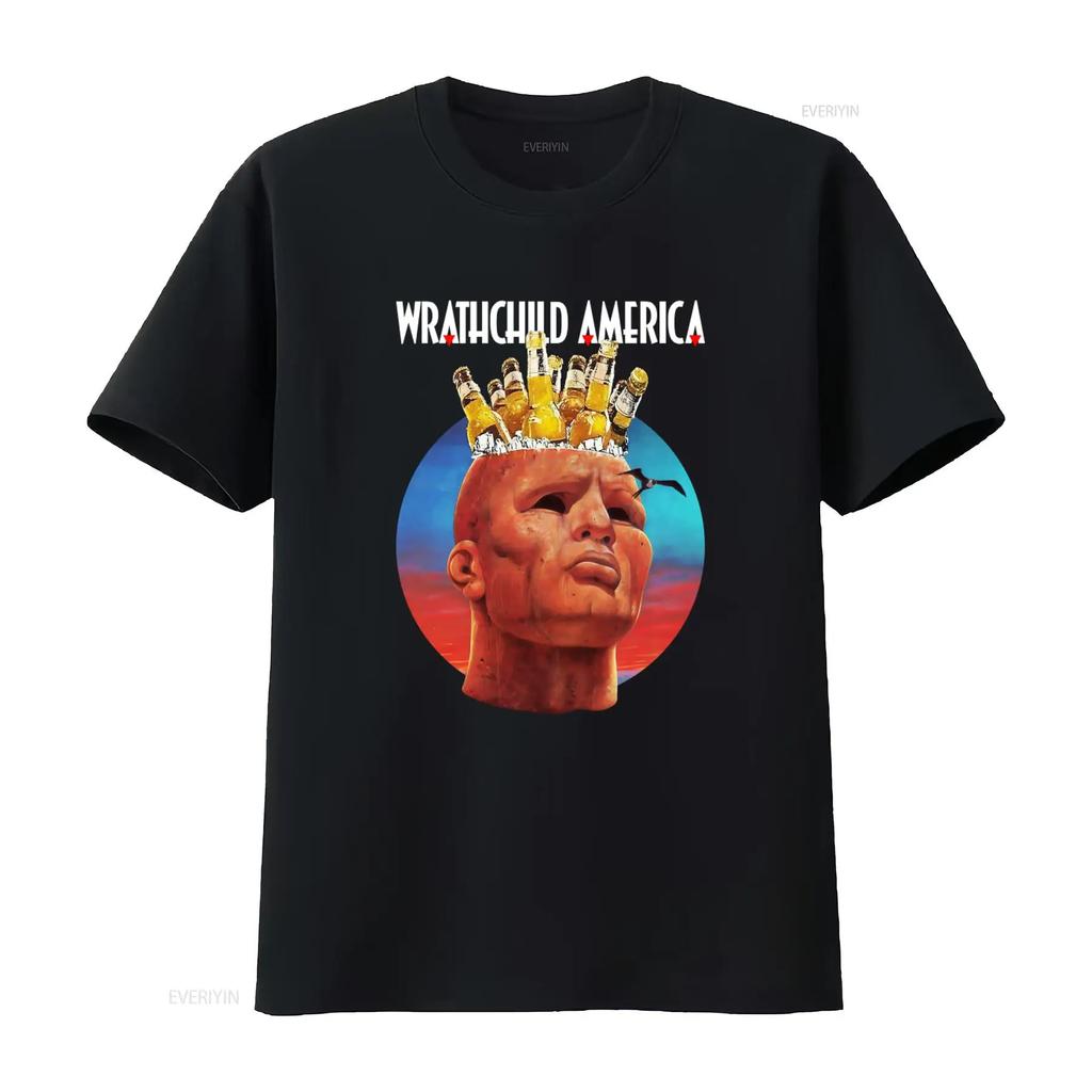 Wrathchild America Tour T Shirt I Aint Drunk Im Just Drinkin Print Mens vintage Washed homme streetwear Stretched