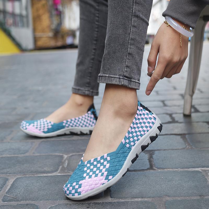 Summer Handmade Braid Beach Shoes Women Slip On Large Size Casual Espadrilles Breathable Sneakers Lazy Shoes