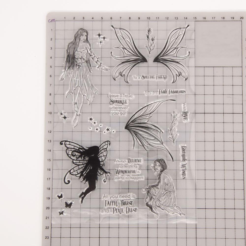 Flower Butterfly Fairy Transparent Silicone Clear Stamps for Seal DIY Scrapbooking Photo Album Decor Art Mushroom