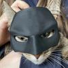 Cat Face Cushion Bat Cosplay Hat Spooky Halloween Atmosphere Prop Plastic Black Make-up Half Face Cushion for Party