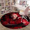 1pc Descendants The Rise of Red1 Print Round Carpet Chair Round Carpet Suitable for Bedroom Living Room Home Decorative Carpet