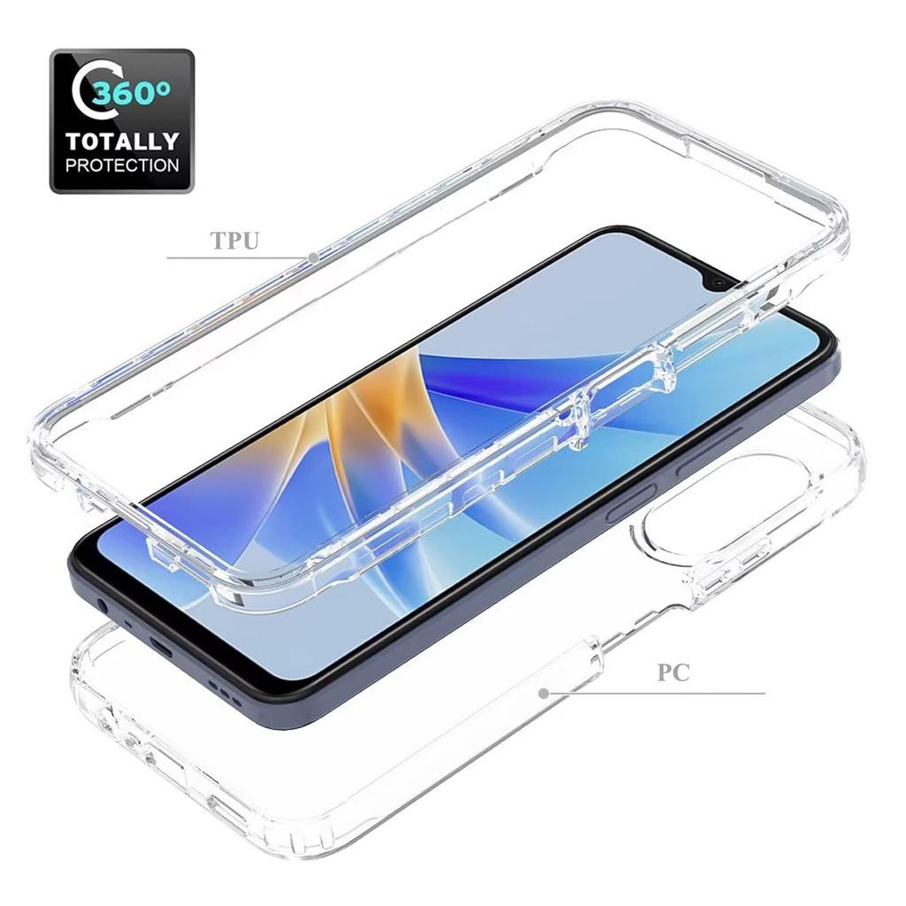 Чехол для OPPO A18 A38 A17 A53S A98 A78 A58 A54 A74 5G A93 A16 A16S A60 A5 A5X со встроенной защитой экрана, 360 градусов, защита всего корпуса, противоударный