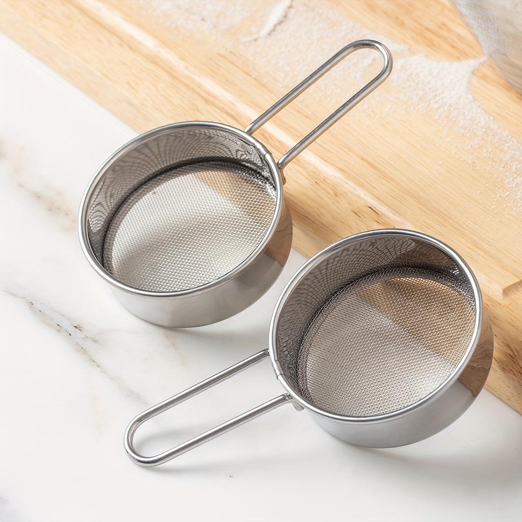 Мелкоячеистое сито из нержавеющей стали, сито для порошка матча, какао, кофе, муки и сахарной пудры, незаменимый кухонный инструмент