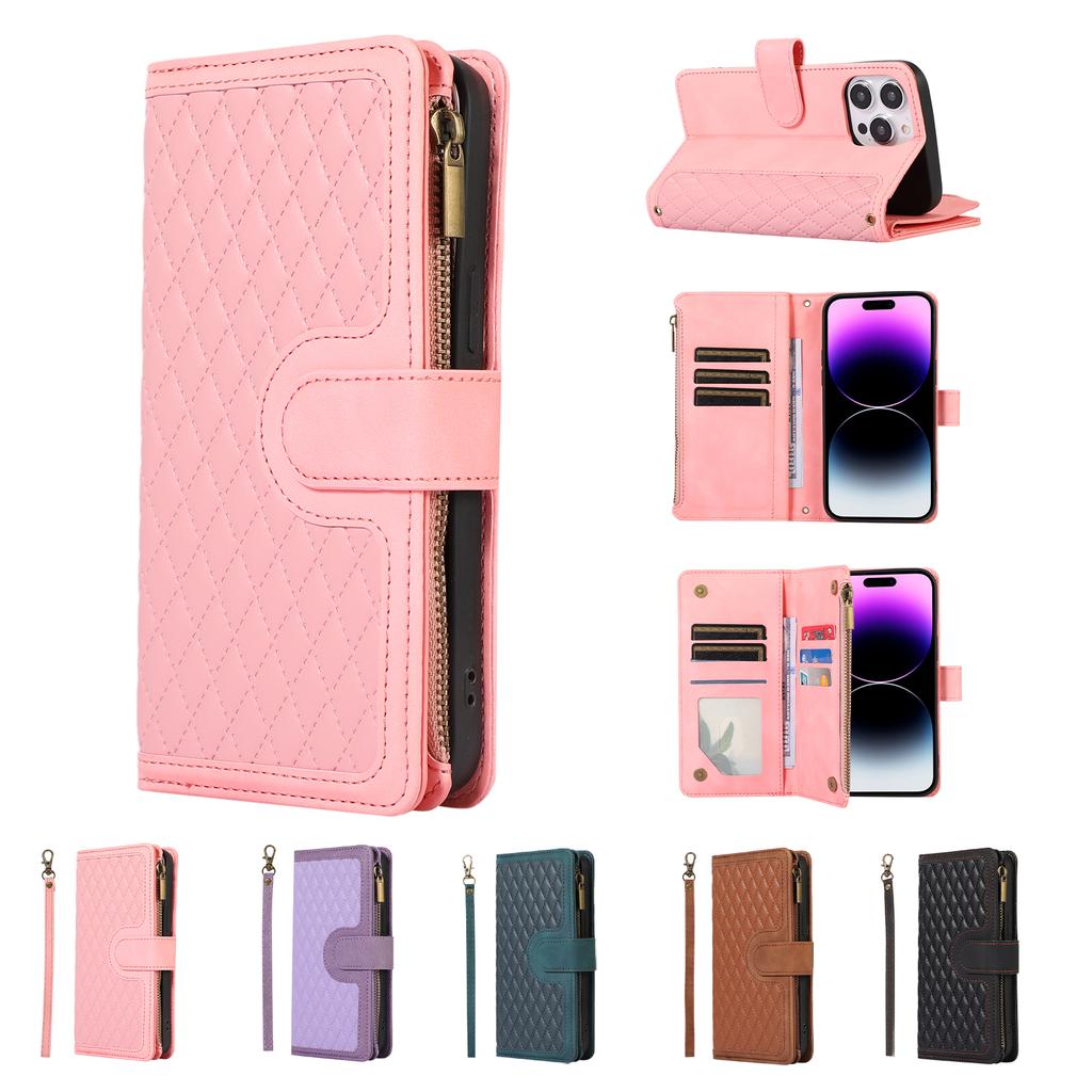 Wallet 9 Card Flip Zipper Leather Case for for Samsung S23 S22 S21 S20 Ultra Plus A13 A14 A54 A53 iPhone 15 14 Plus 13 12 11 Pro Max X XR XS Max 8P 7P
