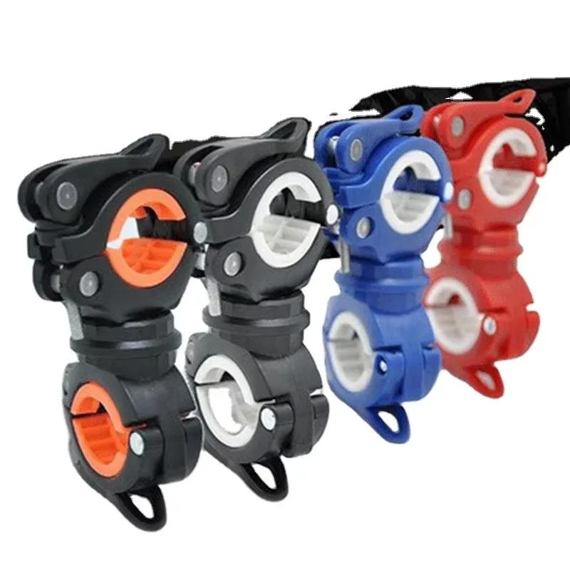 Bike Flashlight Holder 360° Rotation Torch Clip Fixed Bracket Mountain Bike for Cycling Riding Equipment Front Lamp Frame