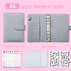 A6 PU Leather Six-Ring Loose-Leaf Binder with Zipper Pockets and Planner