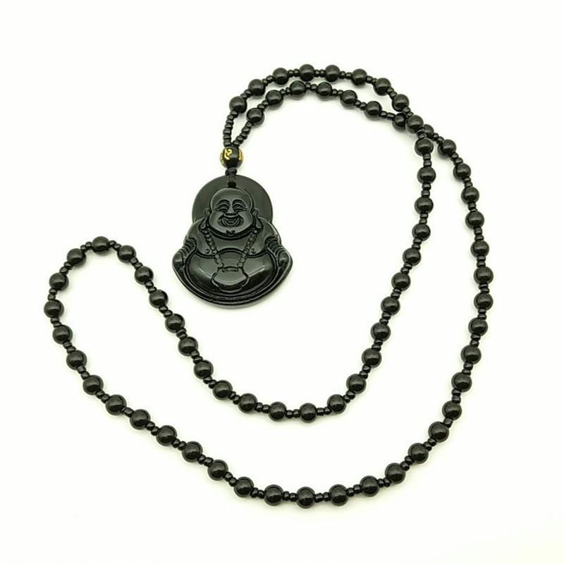 Glass Imitation Jade Guanyin Buddha Necklace Chain Gift