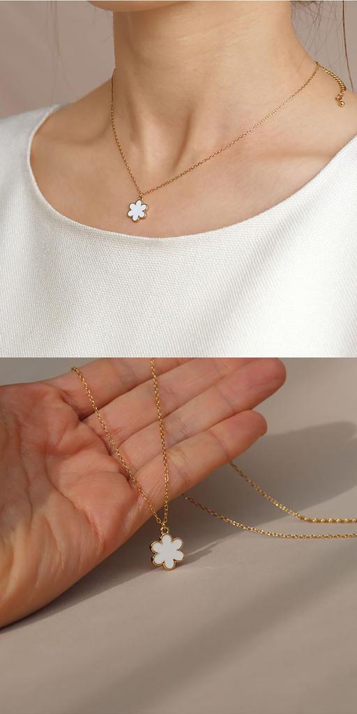 Petit Luu Ribbon Moco Flower Necklace Gift & (Biscuit Normal)