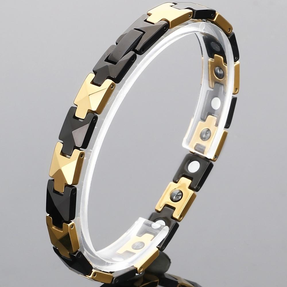 Мужской терапевтический германиевый магнитный браслет, вольфрамовая пулевая цепочка, регулируемый, с отрицательными ионами, для здоровья, не царапается