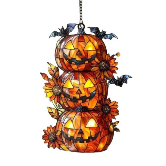 Подвеска на Хэллоуин, расписанная вручную витражная оконная подвеска со шнурком, легко подвешивается, ловушка для солнца, украшение для внутреннего окна