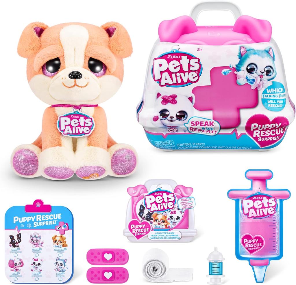 New Surprise Doll Pets Alive Pet Shop Surprise S3 Puppy Rescue Pomeranian  ZURU Puppy Plush Electronic Speak and Repeat