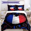 France Football Printed Bedding 3 Piece Set Cozy Breathable Bed Cover Set as Housewarming Holiday Gift