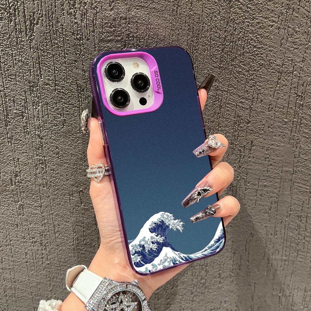 Креативный чехол для телефона с волнистым узором для iPhone 17 16 15 14 13 12 11 Pro/ Max/Plus Защита от падений и ударов Задняя крышка
