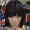 Box Braids Bob Hair With Bangs Braided Wigs For African Women Wig Headgear Wig Female Short Hair Bob Wig Box Braid Wig Chemical Fiber Headgear 2Colors