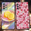 Чехол для телефона Samsung Galaxy A55 A53 A52 A52S A51 A41 A35 A32 A25 A23 A15 A13 A71 A72 Мягкий ТПУ Свежие Летние Фрукты Лимон Вишня