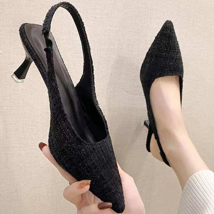 2024 весна и лето новые остроносые сексуальные темпераментные босоножки с неглубоким носком Туфли на высоком каблуке босоножки туфли-лодочки