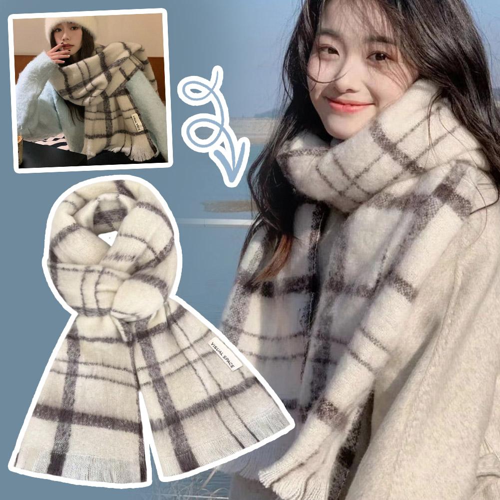 Winter Scarf Women's Korean Style Cool High-End Thick Warm Shawl Versatile Student Wrap Scarf for Cold Weather Fashion Accessory