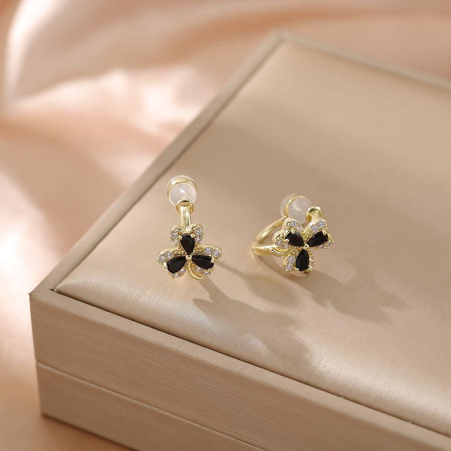 Летние цветы без пирсинга, клипсы, нежные простые серьги со стразами, новые серьги