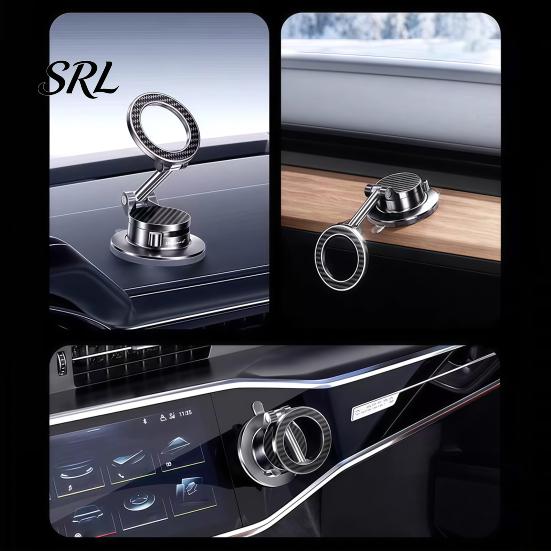Compact Phone Mount for Car Vacuum Suction Magnetic Holder, 89lbs Strong Grip Dash Universal Holder Windshield Mount, 360-degree Rotating Stand