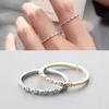 R0514W Silver 925 Cubic Slim Open Ring Women's Silver Ring Knuckle Ring