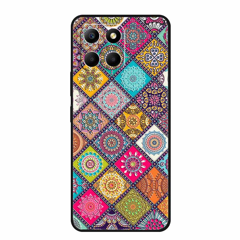 3D Тисненый Чехол Для Honor Play 9A 2024 X5b Plus X8C X6C 4G Чехол Для Телефона 9 A X 8 6 C Coque Цветы Черный Силикон Мягкая Задняя Крышка