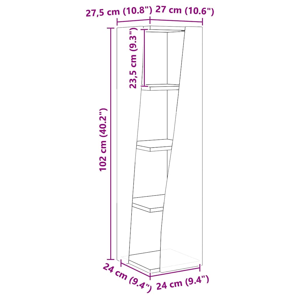 Corner Cabinet Reclaimed Wood Look 27.5 x 27 x 102 cm Particleboard