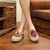 College Style Mori Girl Embroidered Linen Shoes - Old Beijing Cloth with Harajuku Design