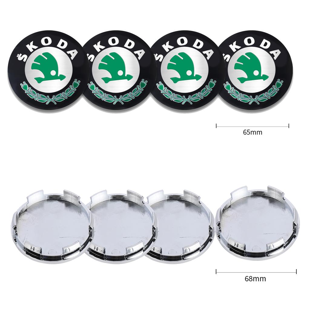 56/60/68/65mm Car Styling Wheel Center Hub Caps Rim Cover Badge Sticker For Skoda Octavia Fabia Rapid Superb Kodiaq Karoq Kamiq