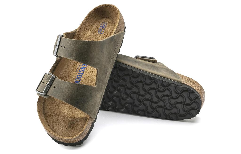 Birkenstock Arizona Мягкая стелька Маслостойкая кожа 'Выцветший хаки' 1019313