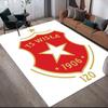Wisla Krakow Flannel Printed Carpet, Home Sofa Decoration for Living Room & Bedroom, Non‑Slip Play Flannel Floor Mat for Game Room