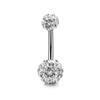 1Pcs Crystal Ball Belly Button Rings Stainless Steel Zircon Navel Piercing Belly