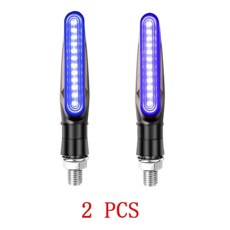 2pcs E24 LED Light 12 SMD Moto Led Flowing Water Blinker Bendable Flashing Signals Lamp Suitable for Various Motorcycle Models