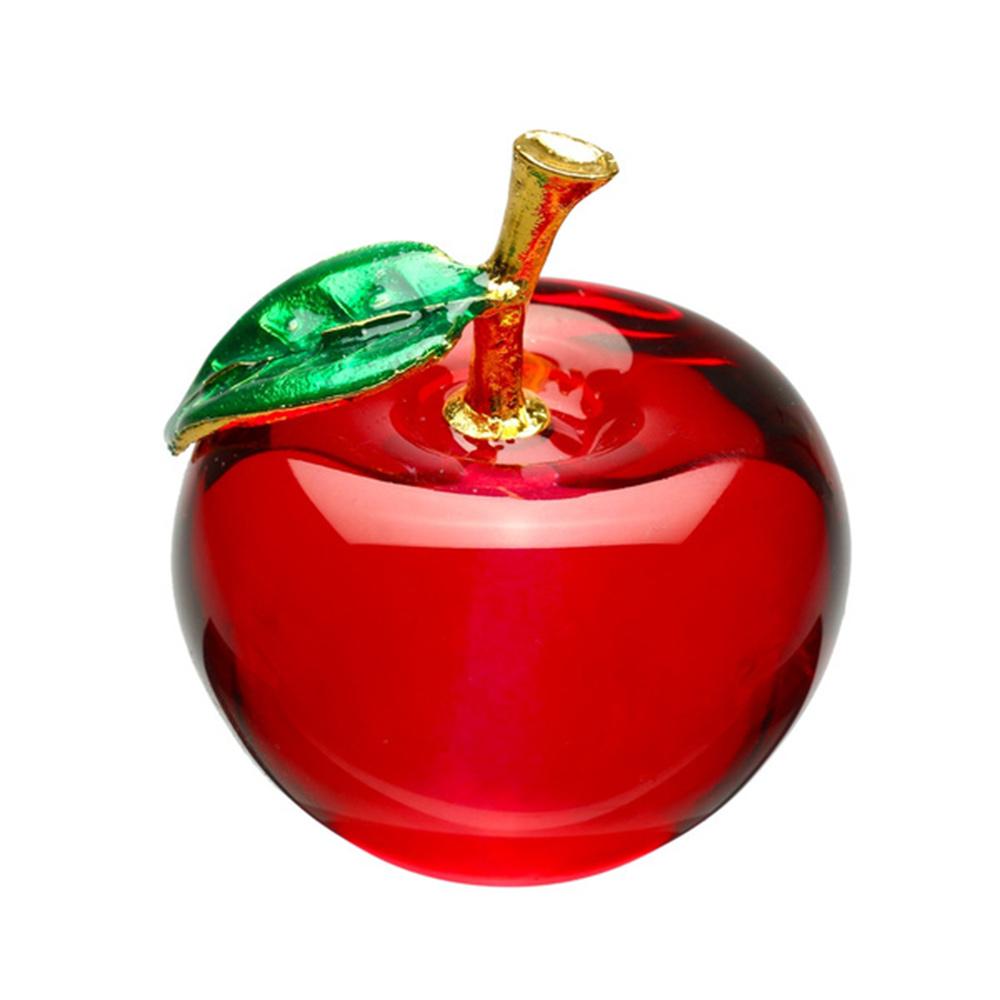 50/60mm 3D Glaze K9 Crystal Apple Crafts Figurine Glass Paperweight Christmas Gifts Home Desktop Decor CDN