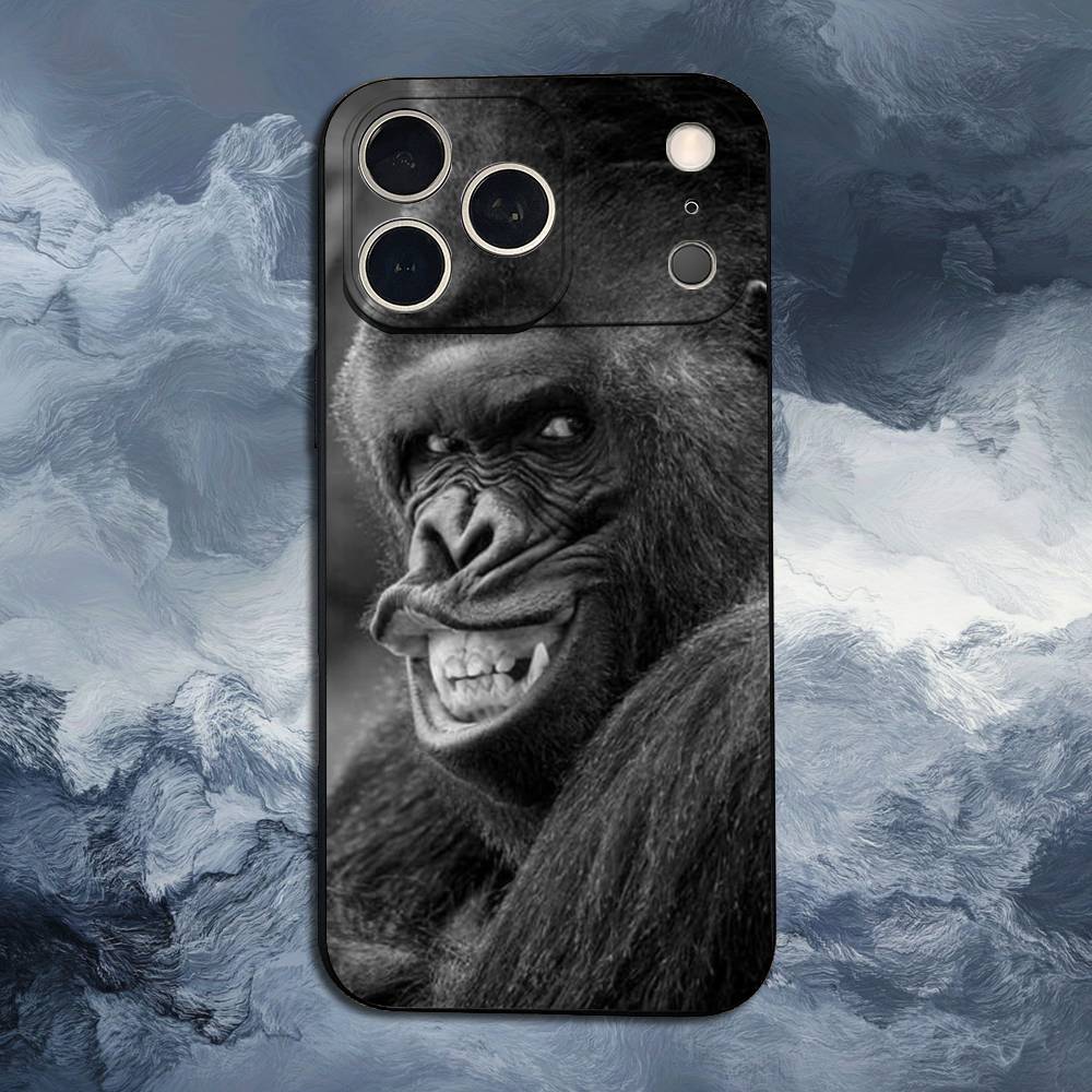 Красный Смешной Бабуин Чехол Для iPhone 12,14,15,16,17,13,11,X,Mini,Plus,Pro Max,8,7,XR,SE,XS,Мягкий Силикон Черный