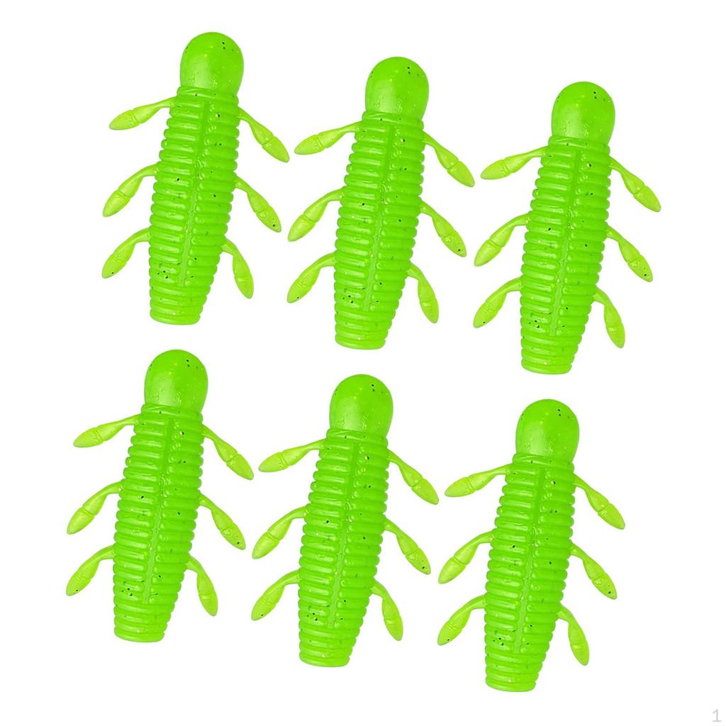 6 штук мягкие рыболовные приманки искусственные легкие реалистичные принадлежности личиночные приманки