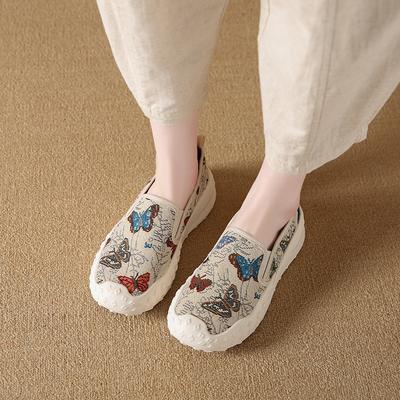 Женские тканевые лоферы CRLAYDK с принтом, мокасины для вождения, повседневные слипоны, удобные, легкие балетки для ходьбы, рабочая обувь