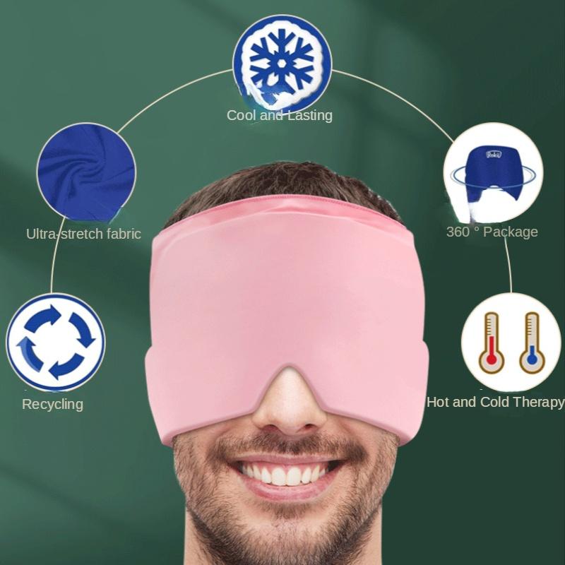 Головной убор с холодным компрессом для облегчения головной боли, удобный мешок со льдом, маска для глаз, пакет со льдом, шапка со льдом, физиотерапия, успокаивающий выдвижной гелевый головной убор