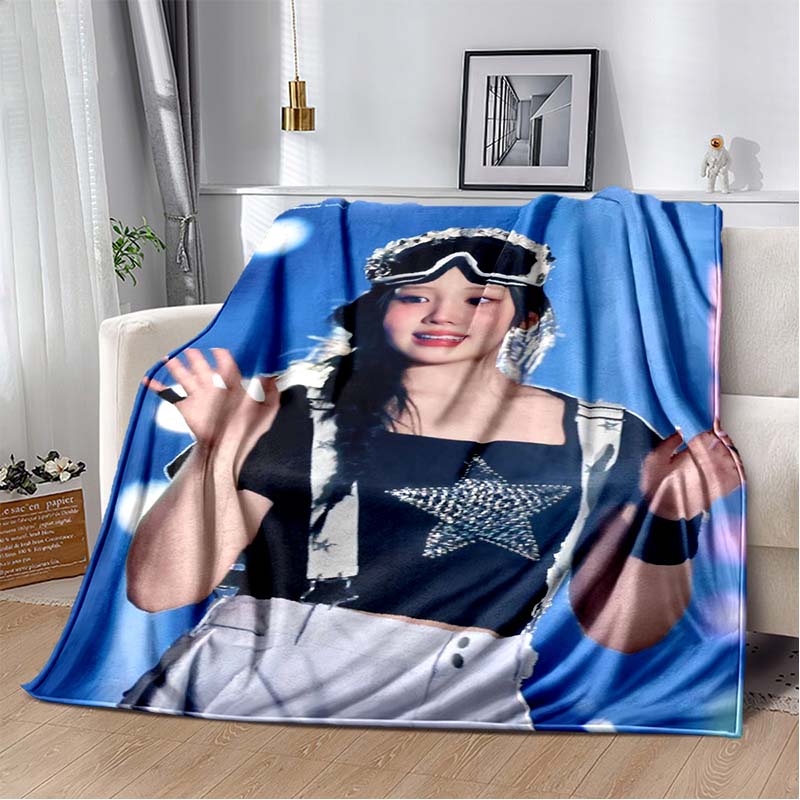 3D Printed Flannel Blanket I-ILLIT Combo K-POP Home Sofa Bed Blanket | Birthday Gift, Customizable