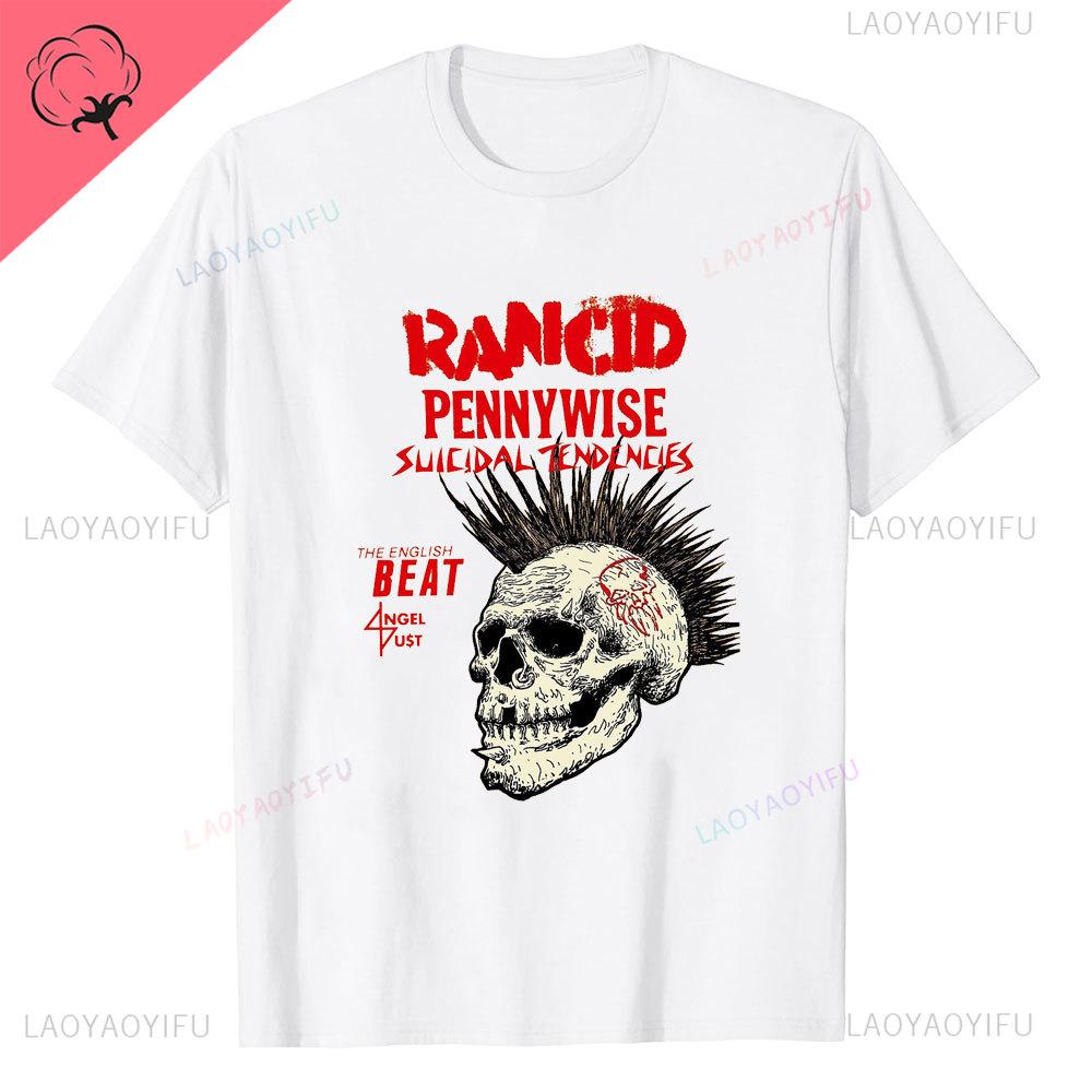 Футболка с коротким рукавом Rancid Band для мужчин, летняя, американский стиль, принт, крутая, чистая, полурукава, модная, с принтом, топ