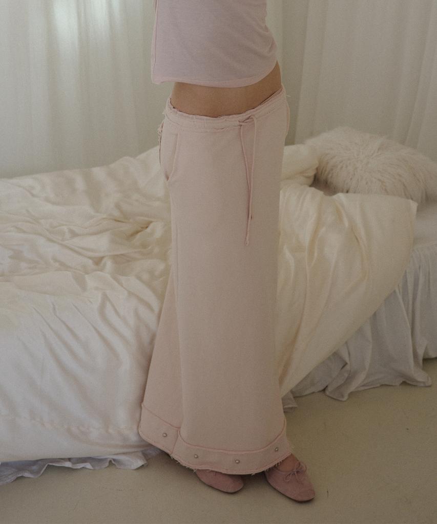 Salon De Yon Studded Sweat Skirt_ Skin Pink