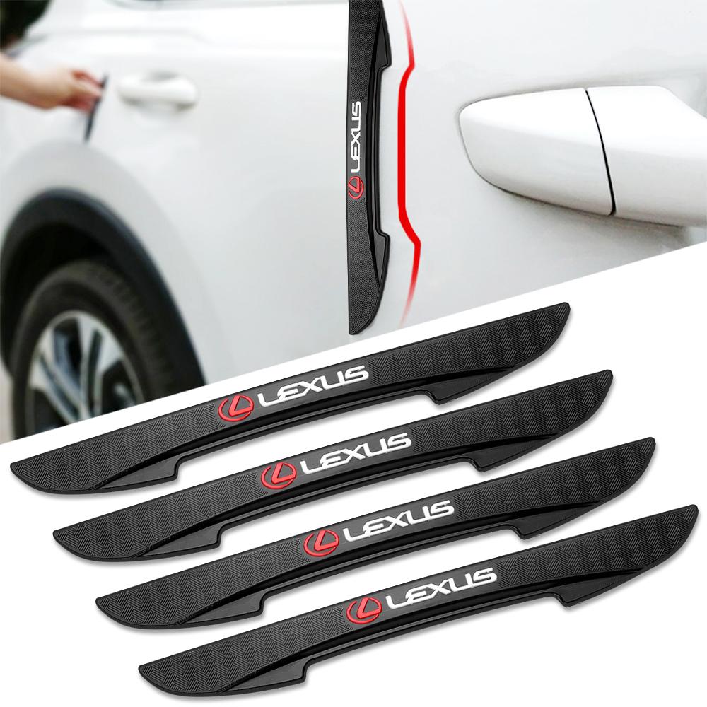 AEU3 4Pcs Silicone Car Styling Door Rearview Mirror Anti-collision Strip Sticker For Lexus IS200 ES300h RX350 IS300h IS250 RX450 NX