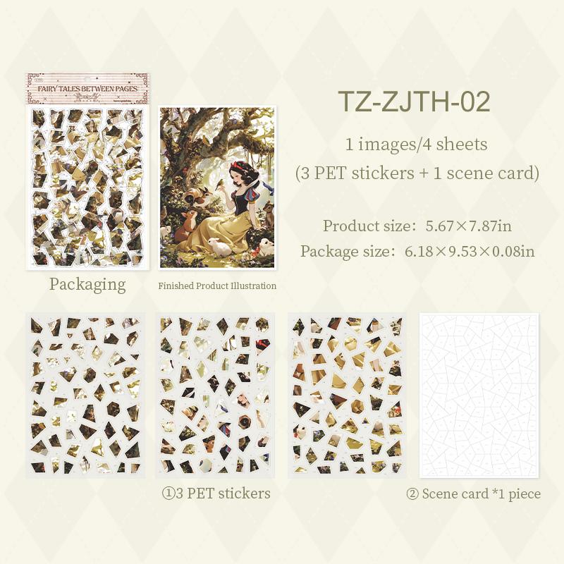 JIANWU Fairy Tale Between Pages Series Vintage Character Material Collage Pieces Puzzle Sticker Creative DIY Journal Stationery