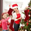 Рождественский вязаный Xmas 18 дюймов двусторонний подвесной на камин для семейного рождественского украшения