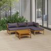 VidaXL Garden Lounge Set, 5 Pcs with Cushion Solid Acacia Wood